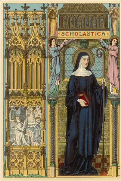 Saint Scholastica. SAINT SCHOLASTICA Italian nun of Plombariola