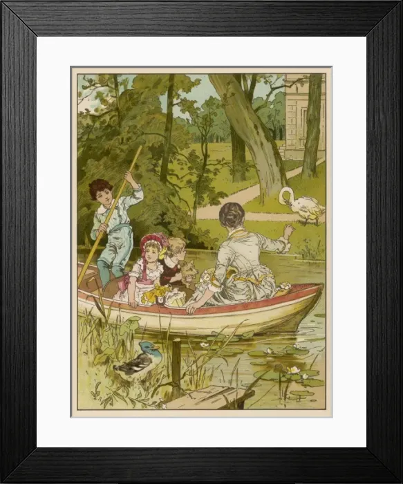 Framed Print : Children Boating W Mama Framed Print : Children Boating W Mama