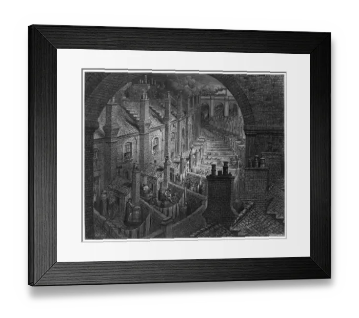 Framed Print : Back Yards / Slum / 1870 Framed Print : Back Yards / Slum / 1870