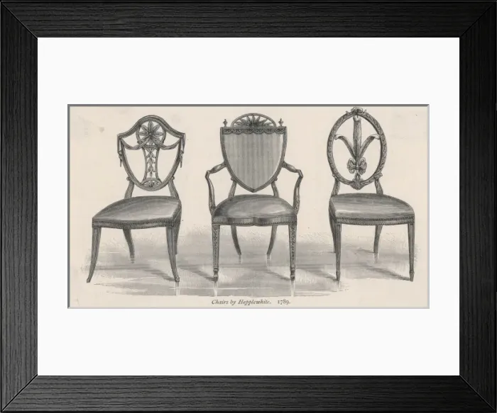 Framed Print : 3 Chairs Hepplewhite Framed Print : 3 Chairs Hepplewhite