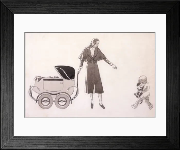 Framed Print : Dryden / Nanny & Pram / 142 Framed Print : Dryden / Nanny & Pram / 142