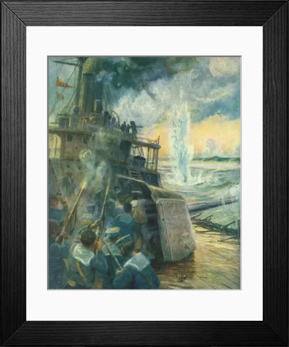 Framed Print : British Monitor Action Framed Print : British Monitor Action