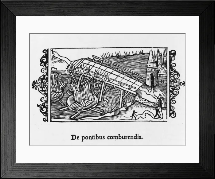 Framed Print : Fireboats Destroy Bridge Framed Print : Fireboats Destroy Bridge