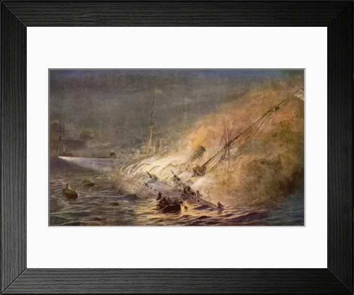 Framed Print : Leipzig Sinking 1914 Framed Print : Leipzig Sinking 1914