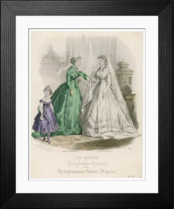 Framed Print : Fashions April 1868 Framed Print : Fashions April 1868