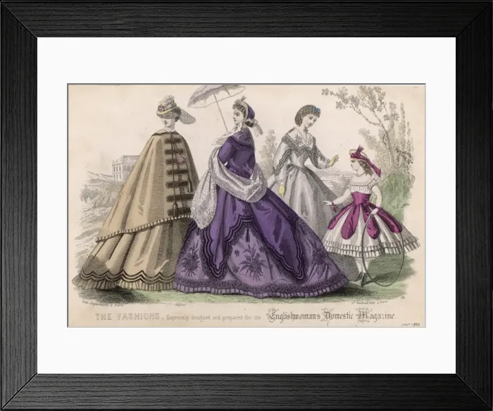 Framed Print : Fashions for July 1864 Framed Print : Fashions for July 1864