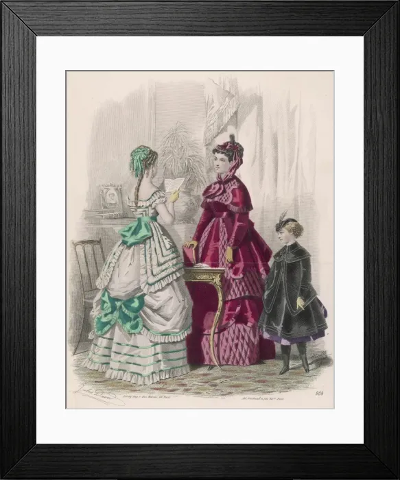 Framed Print : Quilted Red Dress 1868 Framed Print : Quilted Red Dress 1868