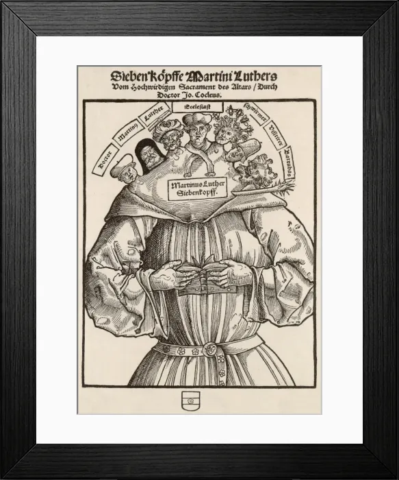 Framed Print : Luther with 7 Heads Framed Print : Luther with 7 Heads
