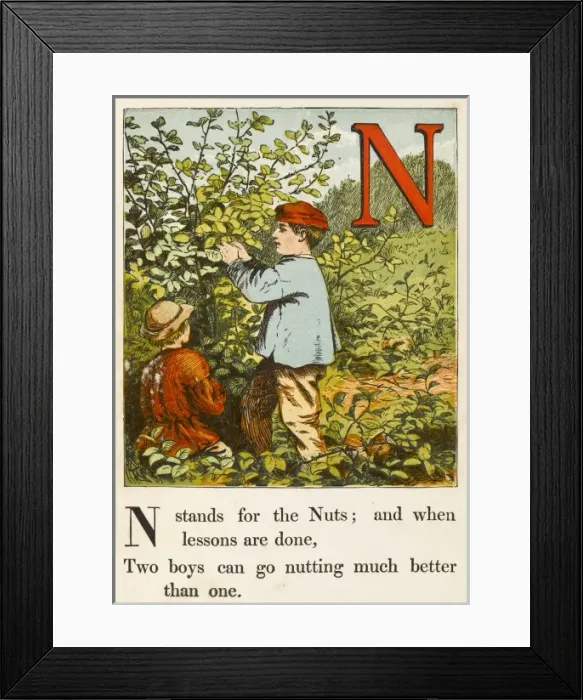 Framed Print : Children Picking Nuts Framed Print : Children Picking Nuts