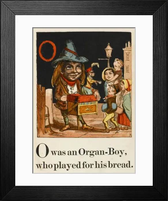 Framed Print : Alphabet / O for Organ-Boy Framed Print : Alphabet / O for Organ-Boy