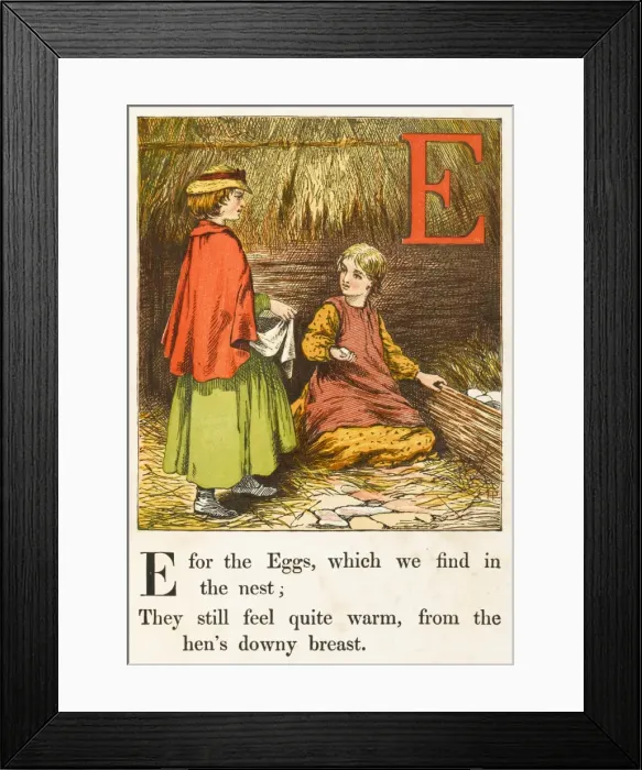 Framed Print : Alphabet / E for Eggs Framed Print : Alphabet / E for Eggs