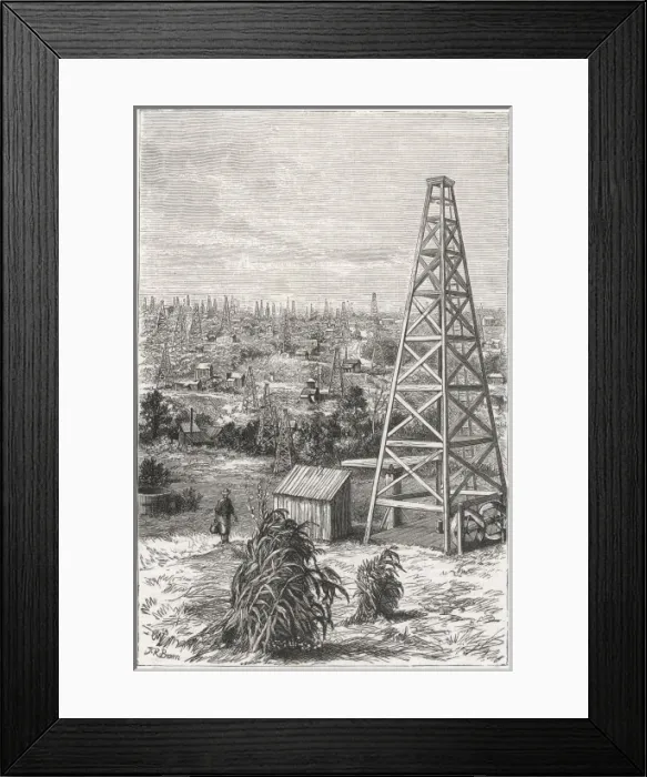 Framed Print : OIL CITY. Oil City and Drakes wells, Pennsylvania Framed Print : OIL CITY. Oil City and Drakes wells, Pennsylvania