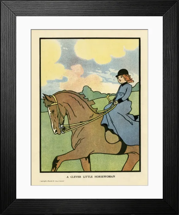 Framed Print : Small Girl on Horse Framed Print : Small Girl on Horse
