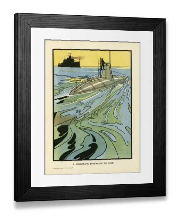 Framed Print : Submarine on Surface Framed Print : Submarine on Surface