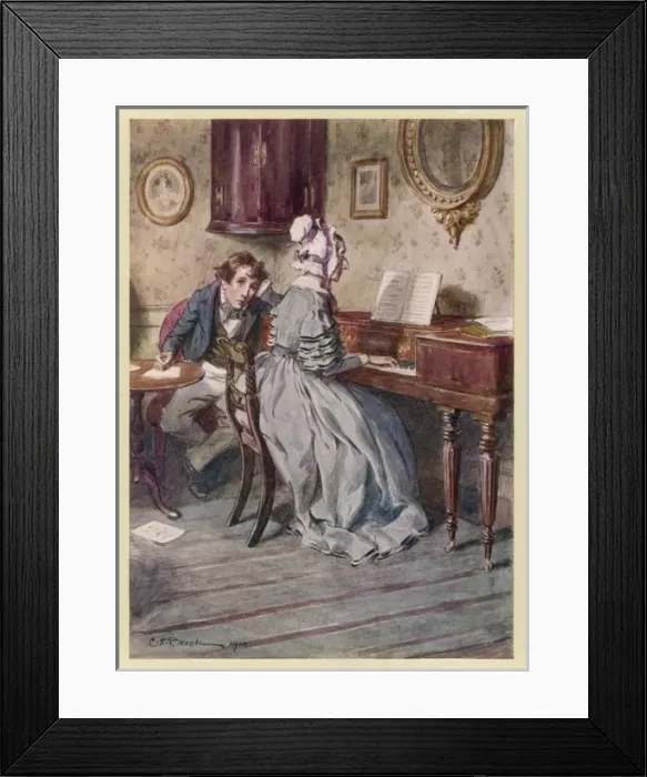 Framed Print : Lady Plays to Boy Framed Print : Lady Plays to Boy