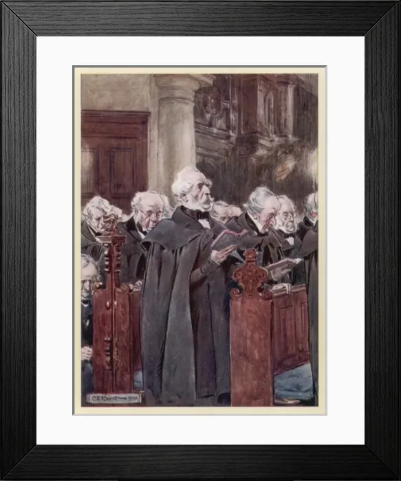 Framed Print : Pensioners at Church Framed Print : Pensioners at Church