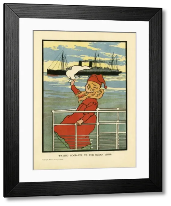 Framed Print : Waving at Steamer Framed Print : Waving at Steamer