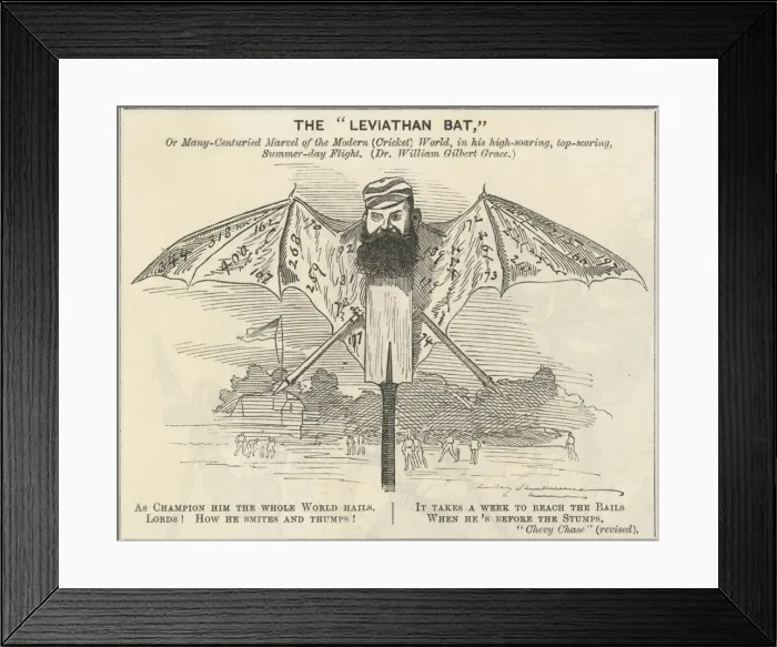 Framed Print : W. G. Grace as a Giant Bat Framed Print : W. G. Grace as a Giant Bat