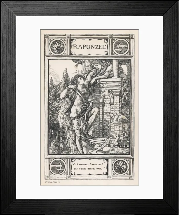 Framed Print : Rapunzel / Grimm / By Crane Framed Print : Rapunzel / Grimm / By Crane