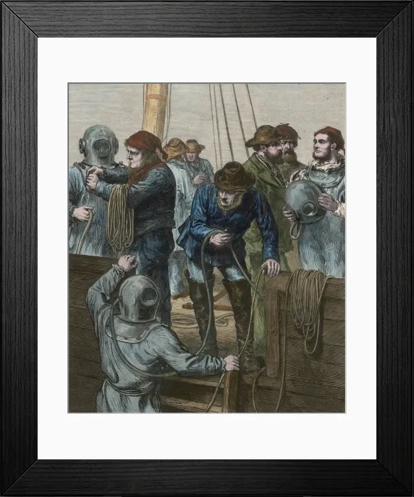 Framed Print : DIVERS AND NORTHFLEET Framed Print : DIVERS AND NORTHFLEET