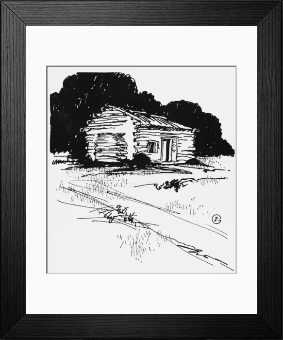 Framed Print : Abraham Lincoln / Cabin Framed Print : Abraham Lincoln / Cabin
