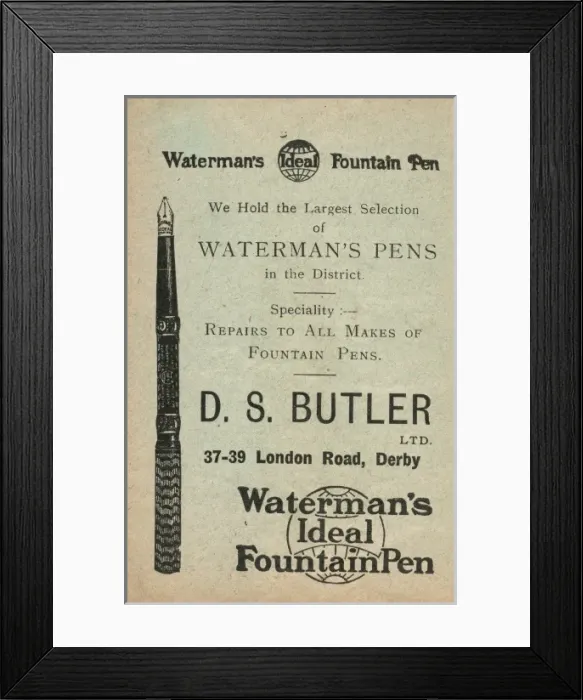 Framed Print : Advertisement for Watermans Ideal Fountain Pen Framed Print : Advertisement for Watermans Ideal Fountain Pen