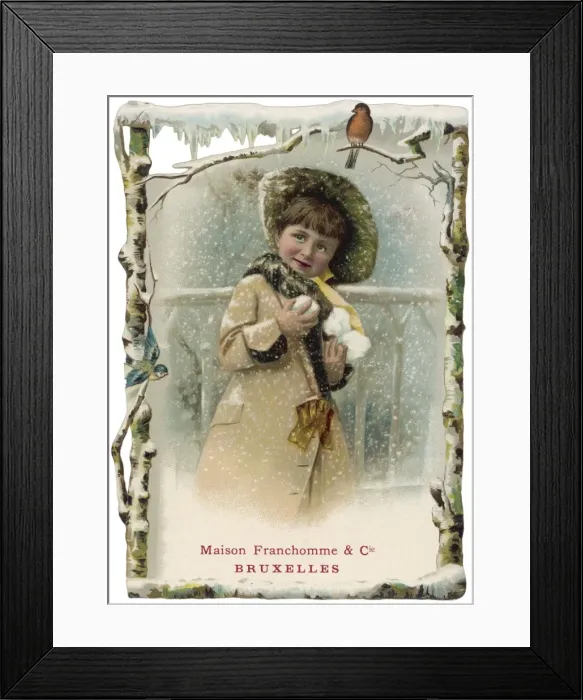 Framed Print : Girl Snowballing Framed Print : Girl Snowballing