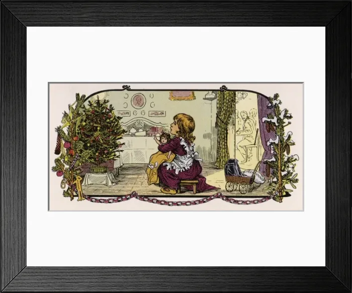 Framed Print : Child, Dolly, Tree