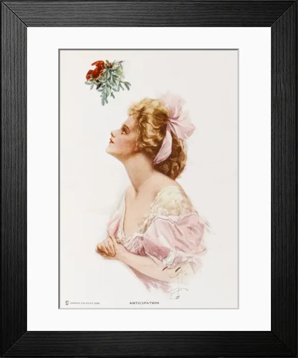 Framed Print : Girl & Mistletoe Framed Print : Girl & Mistletoe