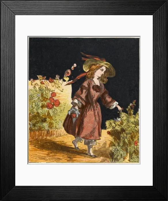 Framed Print : Vic Girl in Garden, 1867 Framed Print : Vic Girl in Garden, 1867