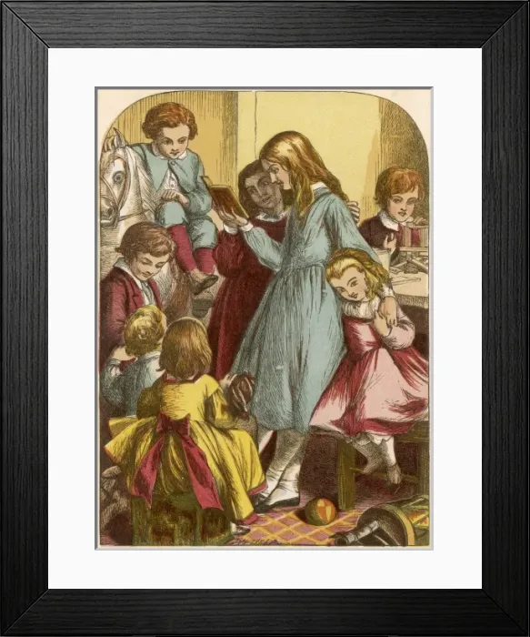 Framed Print : Children Reading, 1867 Framed Print : Children Reading, 1867