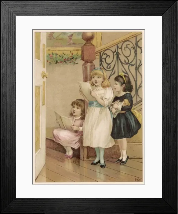 Framed Print : Girls Singing Carols Framed Print : Girls Singing Carols