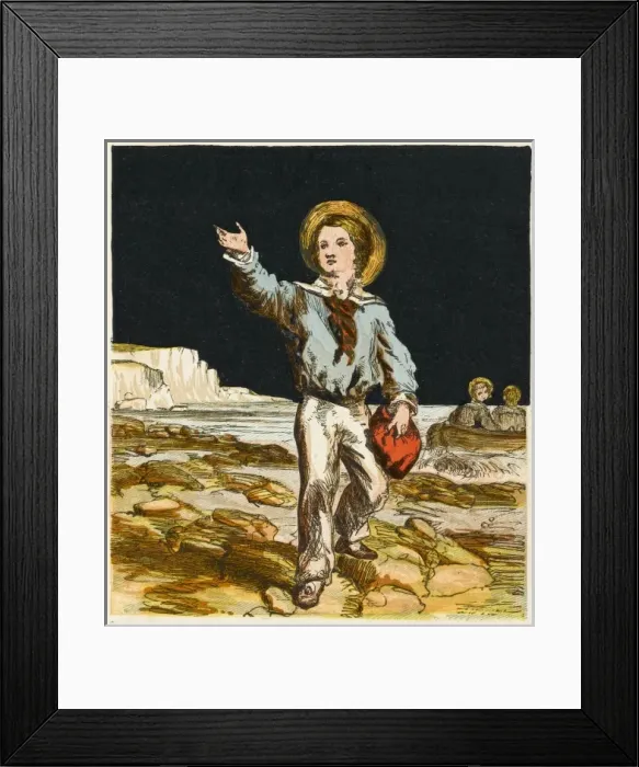 Framed Print : Boy at Seaside 1867 Framed Print : Boy at Seaside 1867