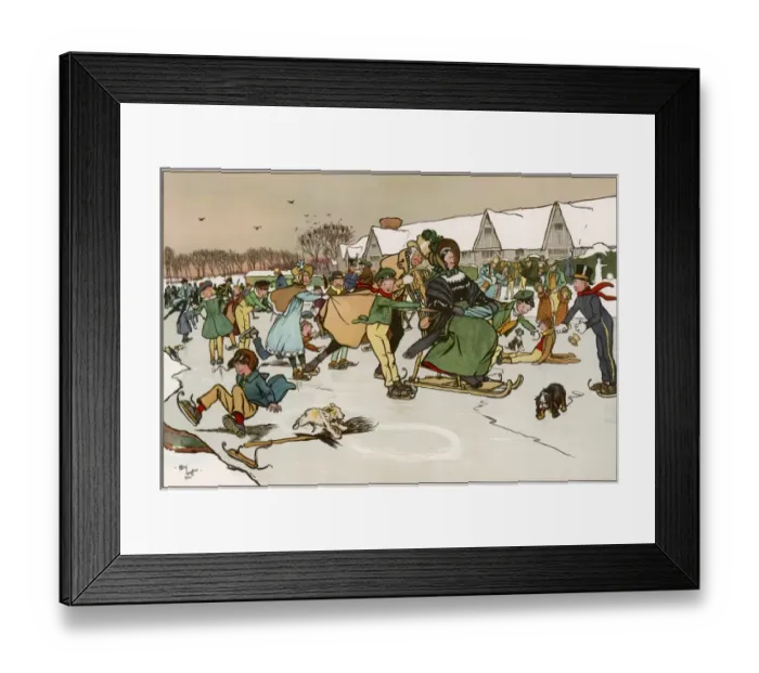 Framed Print : Skating Xmas Early 19C Framed Print : Skating Xmas Early 19C