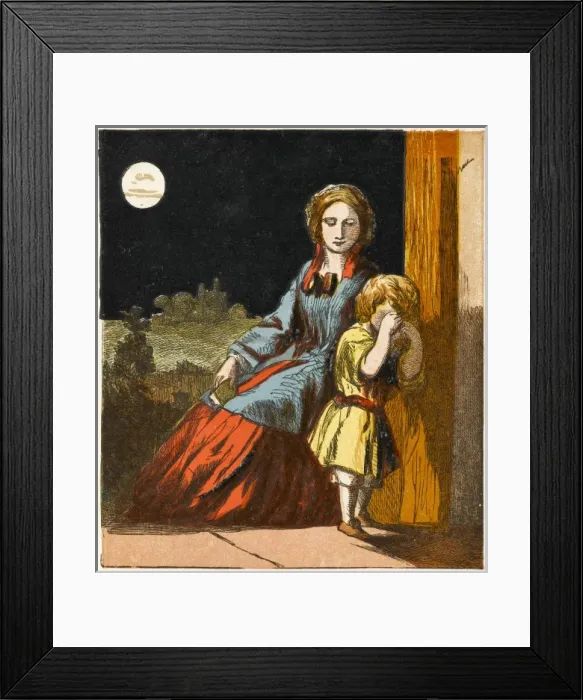 Framed Print : Tired Boy & Mother, 1867 Framed Print : Tired Boy & Mother, 1867
