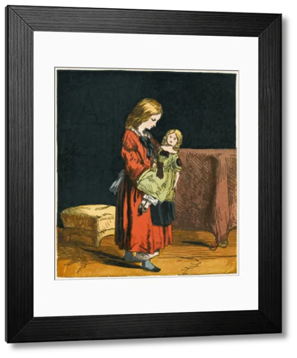 Framed Print : Victorian Girl / Doll 1867 Framed Print : Victorian Girl / Doll 1867