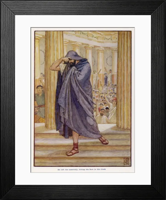 Framed Print : Demosthenes in Disgrace Framed Print : Demosthenes in Disgrace
