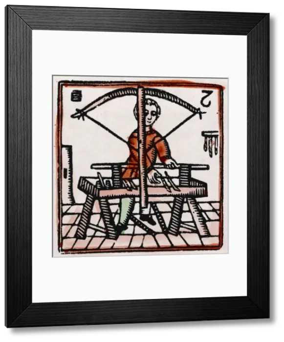 Framed Print : C17 Wood Turner / Woodcut Framed Print : C17 Wood Turner / Woodcut