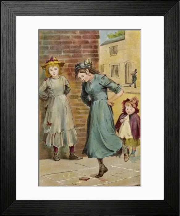 Framed Print : Games / Hopscotch / 1897 Framed Print : Games / Hopscotch / 1897