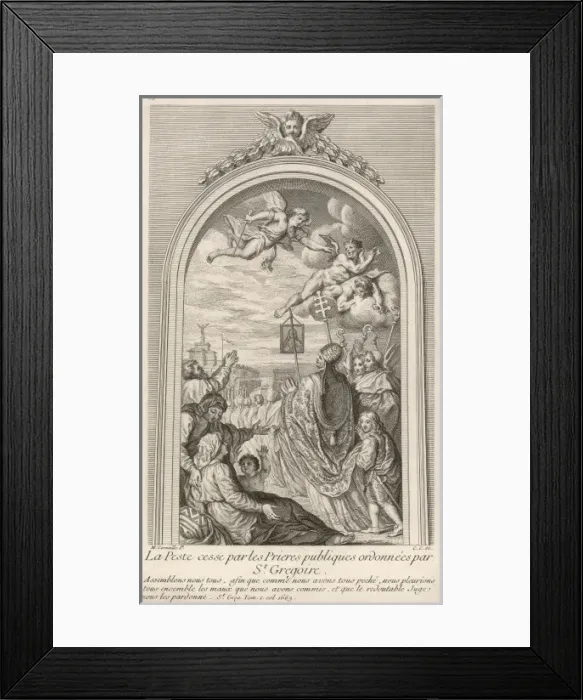 Framed Print : Gregorius Stops Plague Framed Print : Gregorius Stops Plague