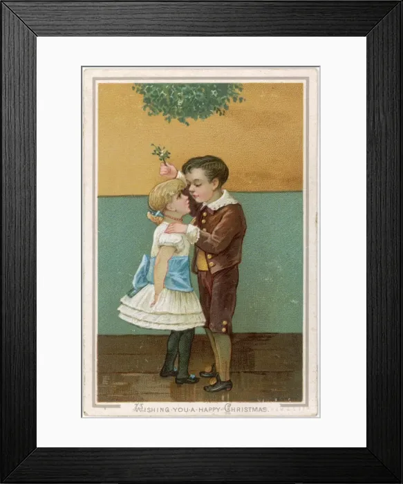 Framed Print : Kissing under Mistletoe Framed Print : Kissing under Mistletoe
