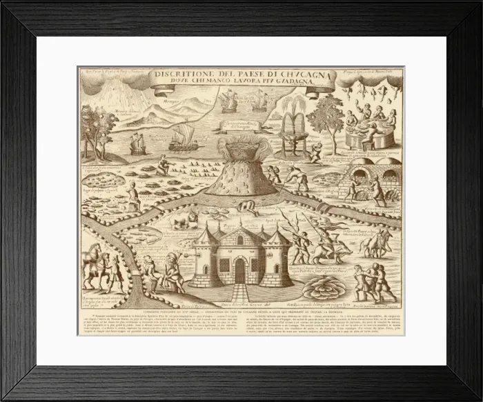 Framed Print : COCKAIGNE. The wondrous Land of Cockaigne, where all the girls are willing Framed Print : COCKAIGNE. The wondrous Land of Cockaigne, where all the girls are willing