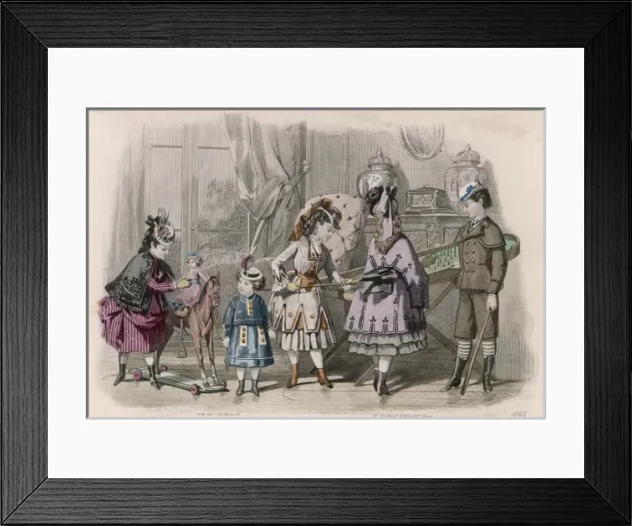 Framed Print : Child Fashions C. 1870 Framed Print : Child Fashions C. 1870