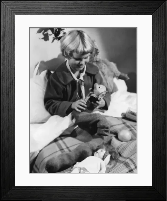 Framed Print : Opening Stocking / 1930 Framed Print : Opening Stocking / 1930