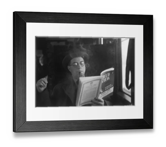 Framed Print : Man Reading on a Train Framed Print : Man Reading on a Train