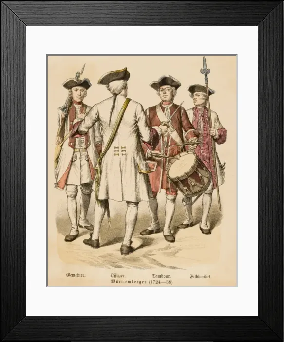 Framed Print : German Military 1724-38 Framed Print : German Military 1724-38