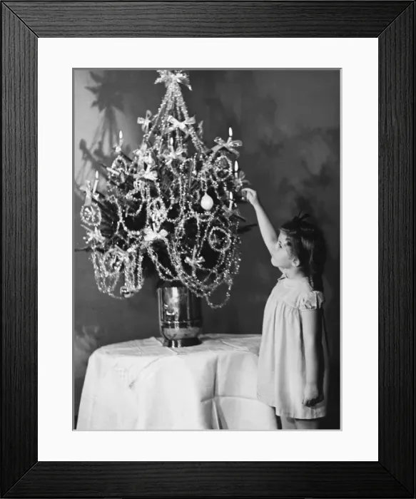 Framed Print : Christmas Tree & Girl Framed Print : Christmas Tree & Girl