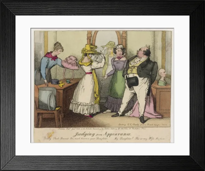 Framed Print : Flattering Bonnet 1828 Framed Print : Flattering Bonnet 1828