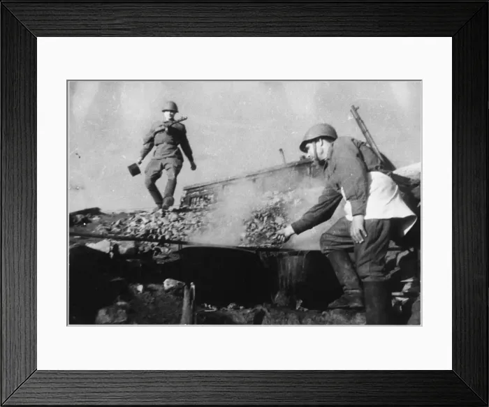 Framed Print : Soviet Field Cooking Framed Print : Soviet Field Cooking