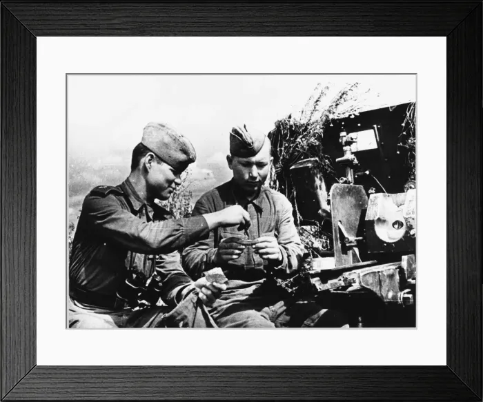 Framed Print : Russian Troops Smoking Framed Print : Russian Troops Smoking